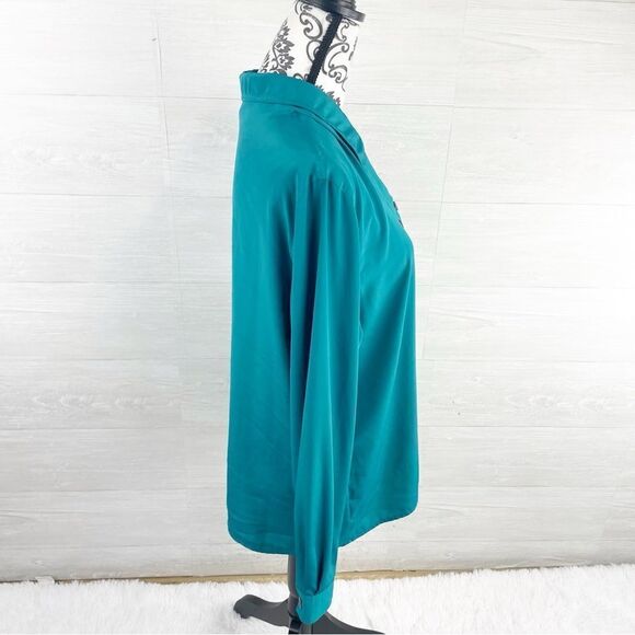 Vintage Christian Dior Chemises Dual Button Down Satin Top - Picture 3 of 6